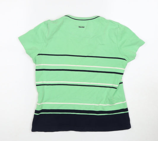 Womens UK Size 10 Maine New England Green 100% Cotton T-Shirt