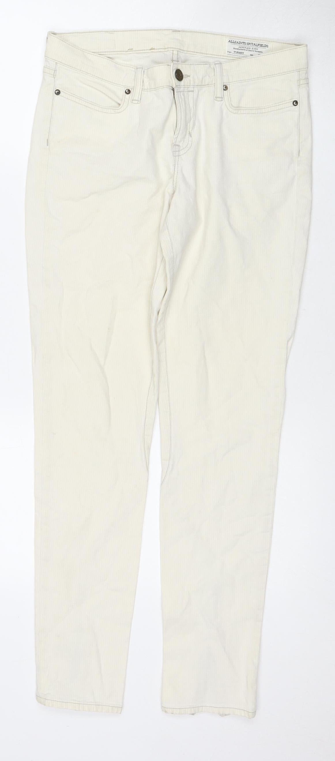 AllSaints Women's Ivory Straight Jeans, Size 27