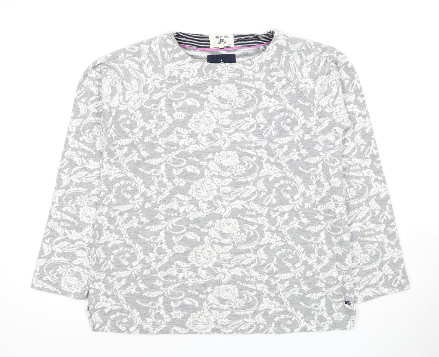 White Stuff Women's Grey Floral T-Shirt, XS