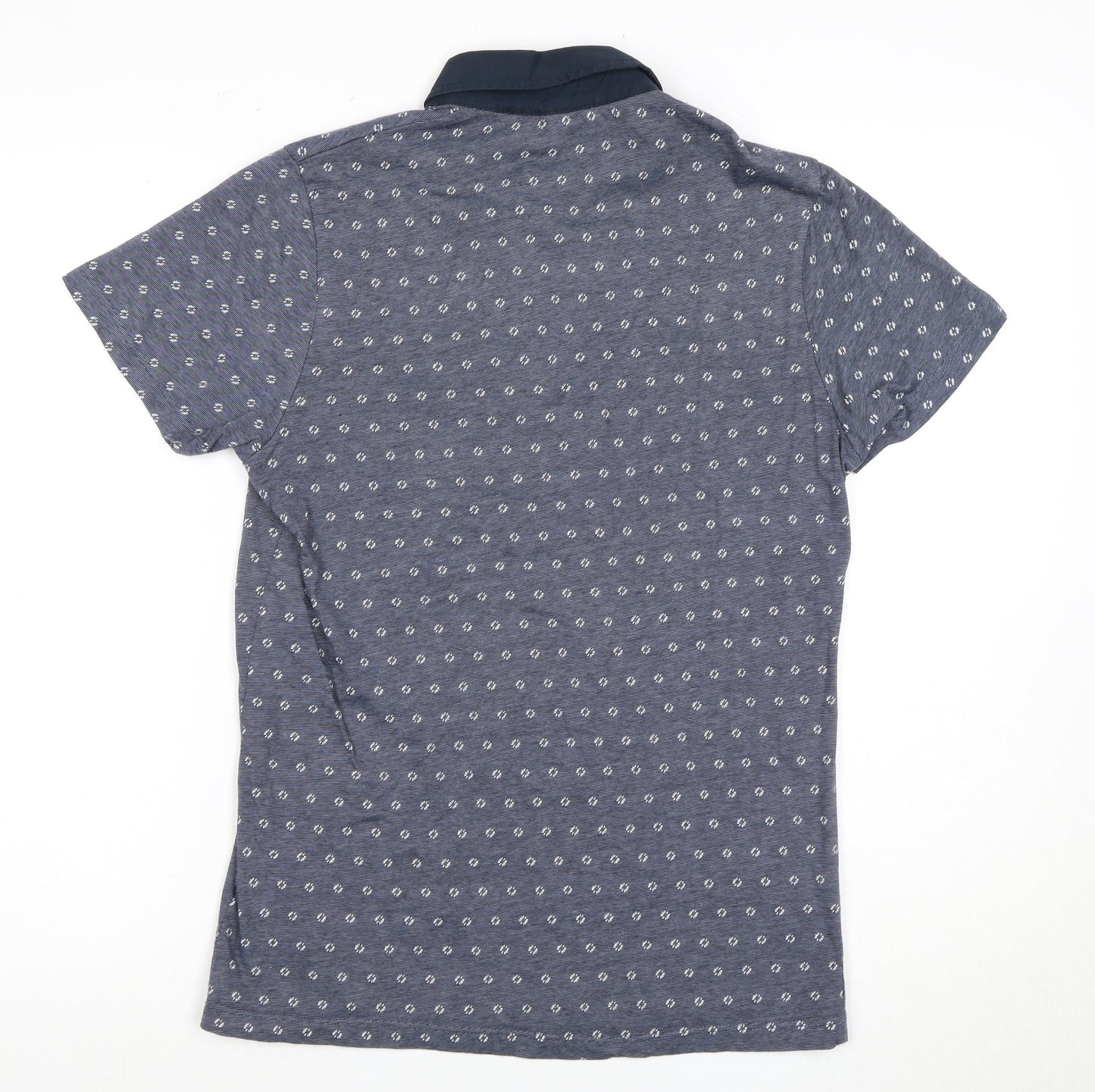 Jack & Jones Men's Blue Geometric Polo Shirt M