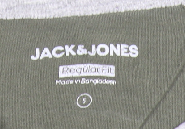 Jack & Jones Men's Green Crew Neck T-Shirt Size S