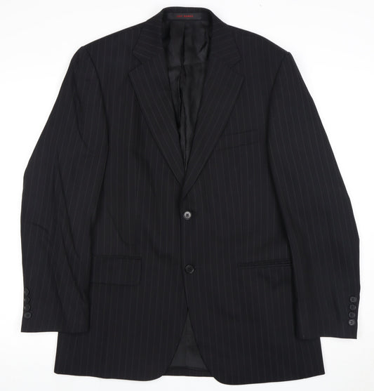 Jeff Banks Men's Black Striped Travel Blazer 38R
