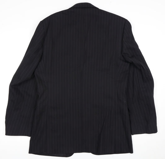Jeff Banks Men's Black Striped Travel Blazer 38R