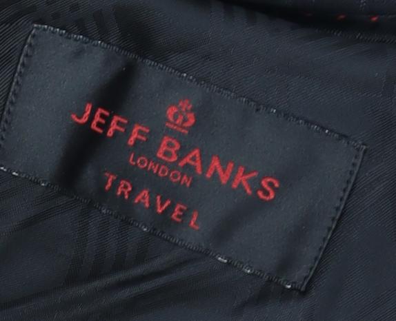 Jeff Banks Men's Black Striped Travel Blazer 38R
