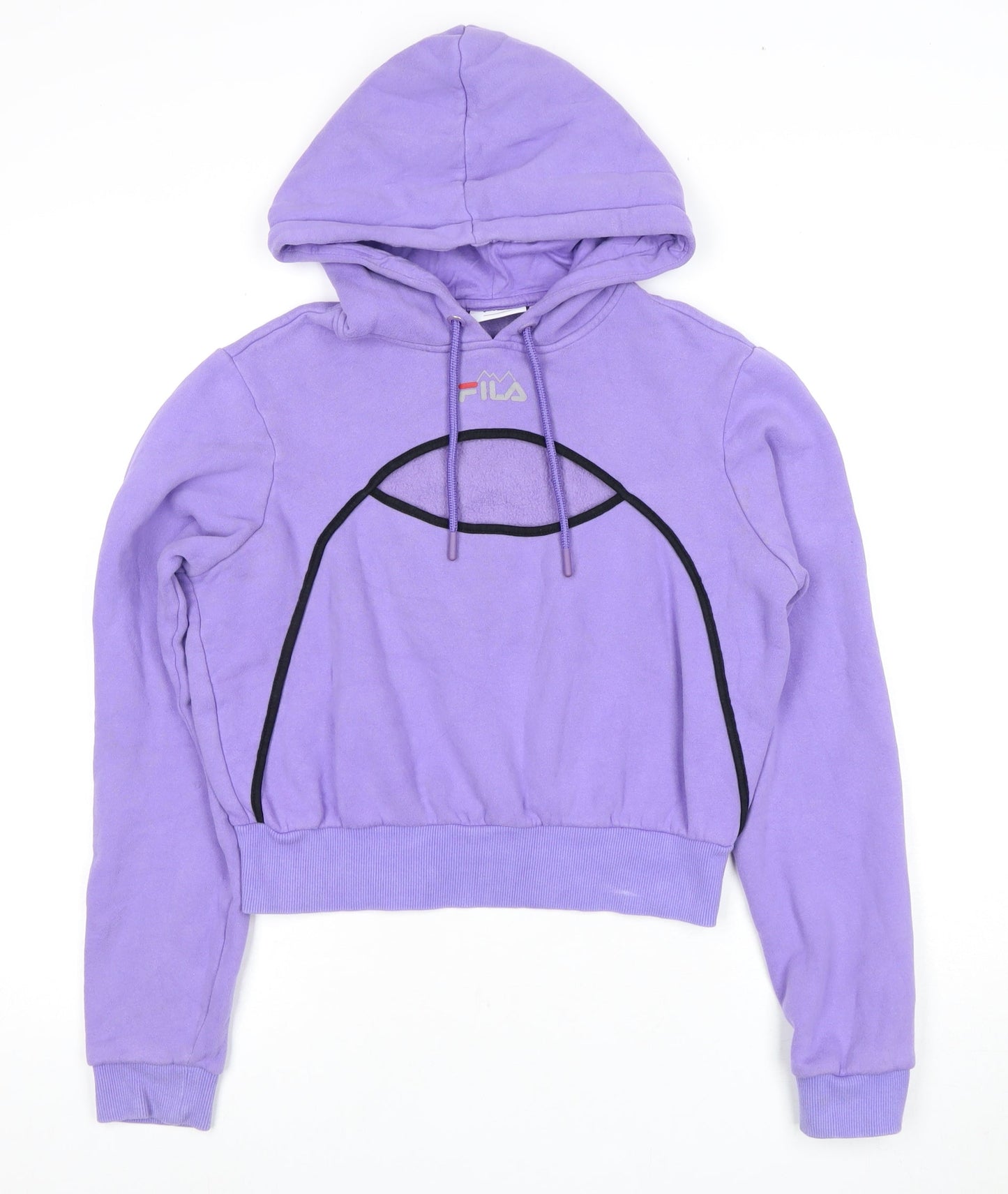 FILA Women's Purple Pullover Hoodie S - Logo Accent