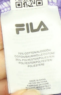 FILA Women's Purple Pullover Hoodie S - Logo Accent