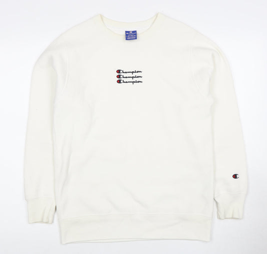 Mens UK S Regular Champion White Pullover Sweatshirt