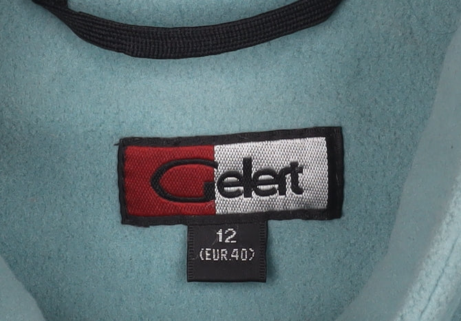 Brand and care label for Gelet Women’s Blue Fleece Waistcoat, size UK 12