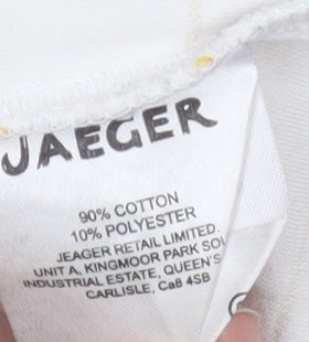 Jaeger Men's White Striped Short Sleeve T-Shirt S