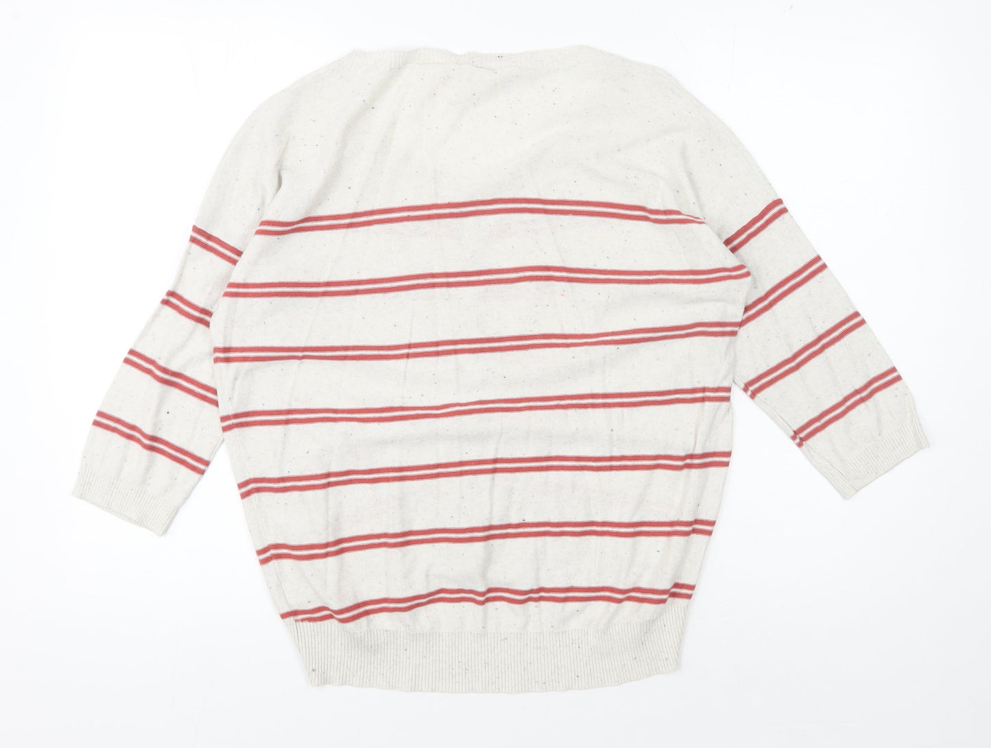 Fat Face Women's Ivory Striped Cardigan, Size 12