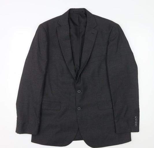 Moss Esq Men's Black Regular Fit Suit Jacket, Size 42R