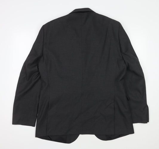 Moss Esq Men's Black Regular Fit Suit Jacket, Size 42R