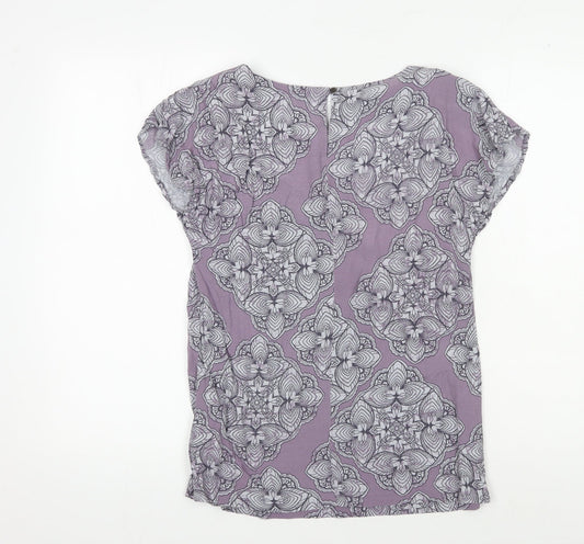 Womens UK Size 8 White Stuff Purple Viscose T-Shirt