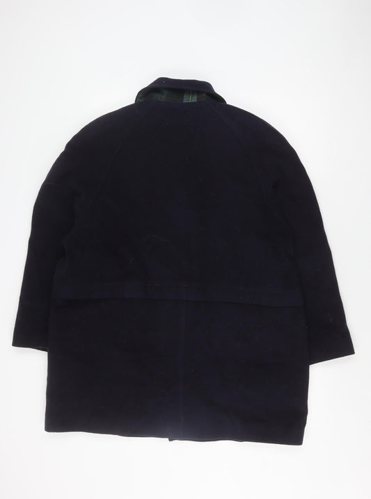 English Lady Black Wool Coat Women Size 16 Button Classic