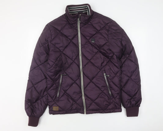 Diesel Purple Quilted Jacket L Unisex Casual Zip Warm
