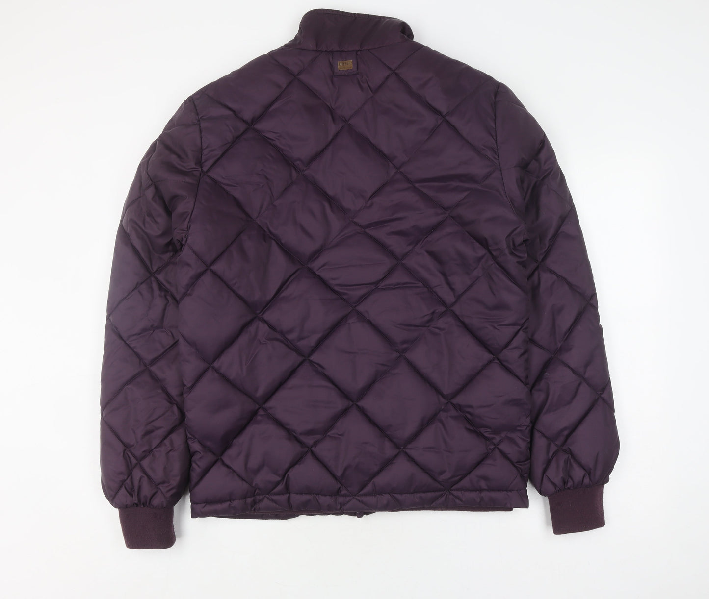 Diesel Purple Quilted Jacket L Unisex Casual Zip Warm
