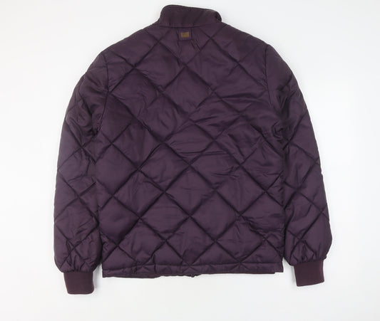 Diesel Purple Quilted Jacket L Unisex Casual Zip Warm