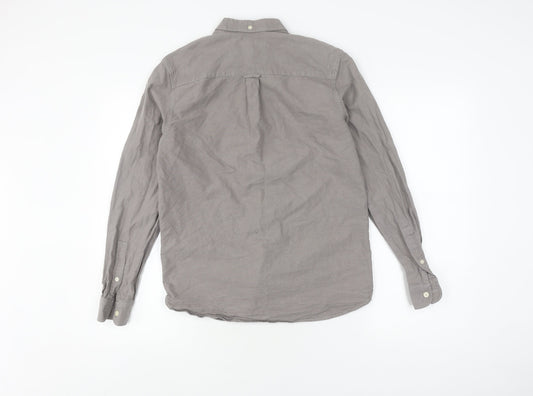 Lyle & Scott Men's Grey Button-Up Shirt, Size S