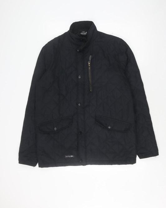 Trespass Men's Black Quilted Jacket M Stand-Up Collar