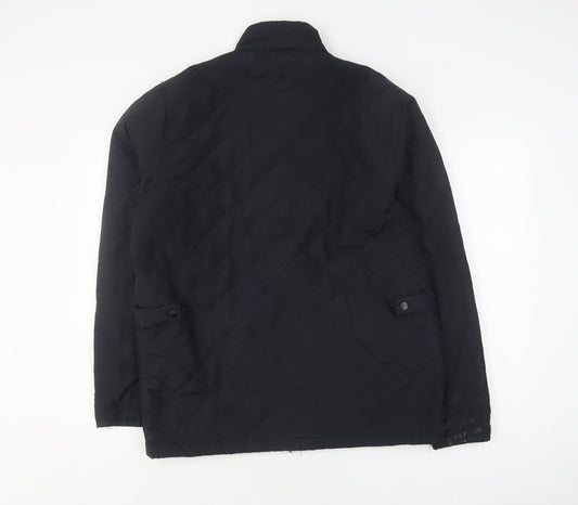 Trespass Men's Black Quilted Jacket M Stand-Up Collar