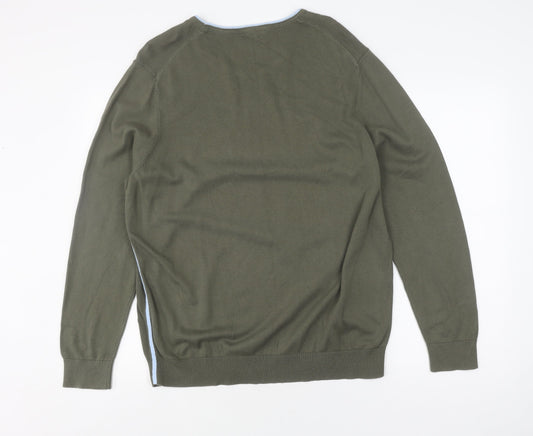 Jeff Banks Men's Green XL Pullover Jumper - Cotton Knit
