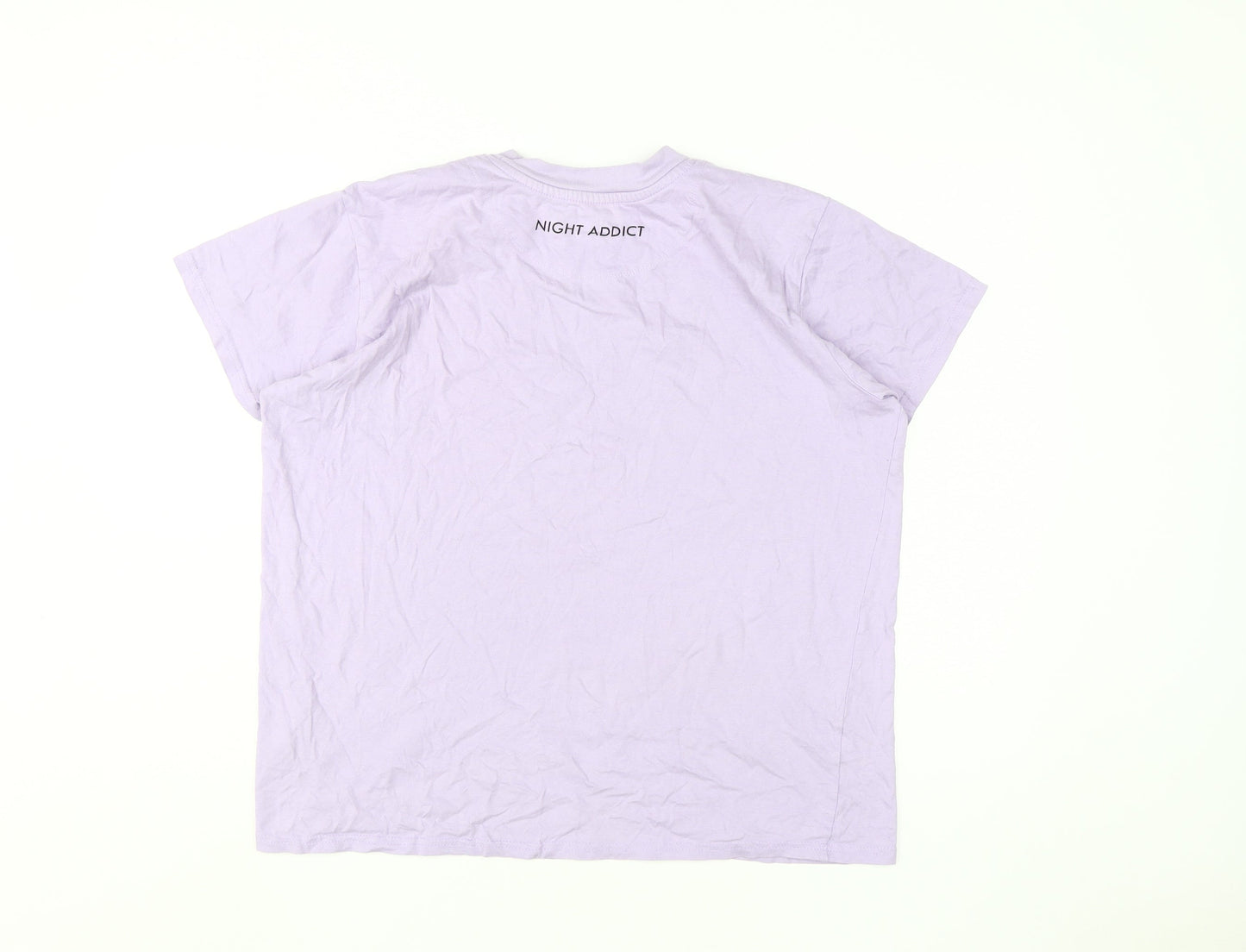 Night Addict Women's Purple XS T-Shirt, 100% Cotton, Casual
