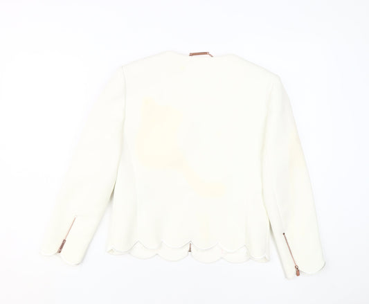 Ted Baker Women Ivory Slim Formal Jacket Size 6
