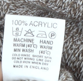 Brand and care label for Bellisimo Men's Brown XL Full Zip Jumper Knitwear