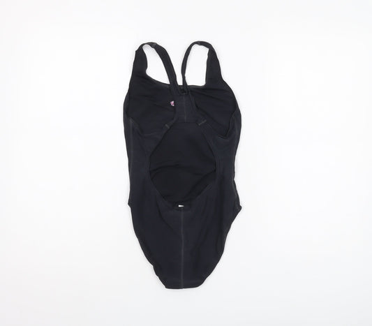 Speedo Girls Black One Piece Swimsuit, Size 14 Years, Lightweight