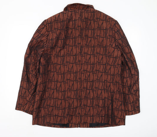 Personal Choice Women's Brown Geometric Jacket Size 16