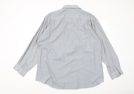 Marks and Spencer Men's Grey Check Shirt 17.5 Regular