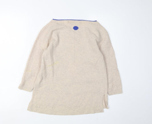 White Stuff Women's Beige Polka Dot Pullover Jumper, Size 8
