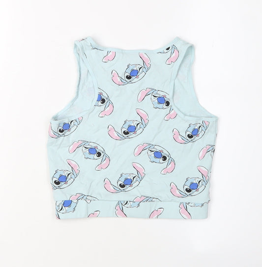 Disney Girls Blue Stitch Cropped Tank Top - 11-12 Years