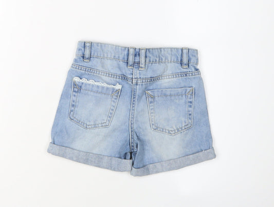 Next Girls Blue Denim Chino Shorts 3 Years