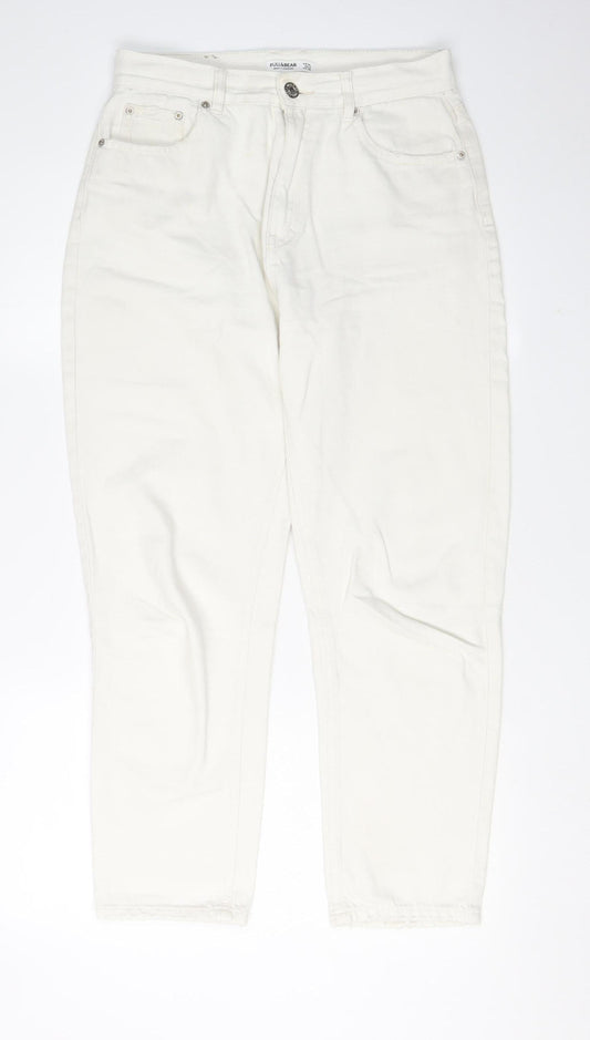 Pull&Bear Women's White Straight Jeans Size 12