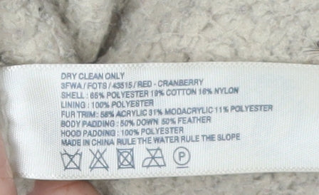 Fat Face Women's Red Puffer Jacket, Size 12, Hooded