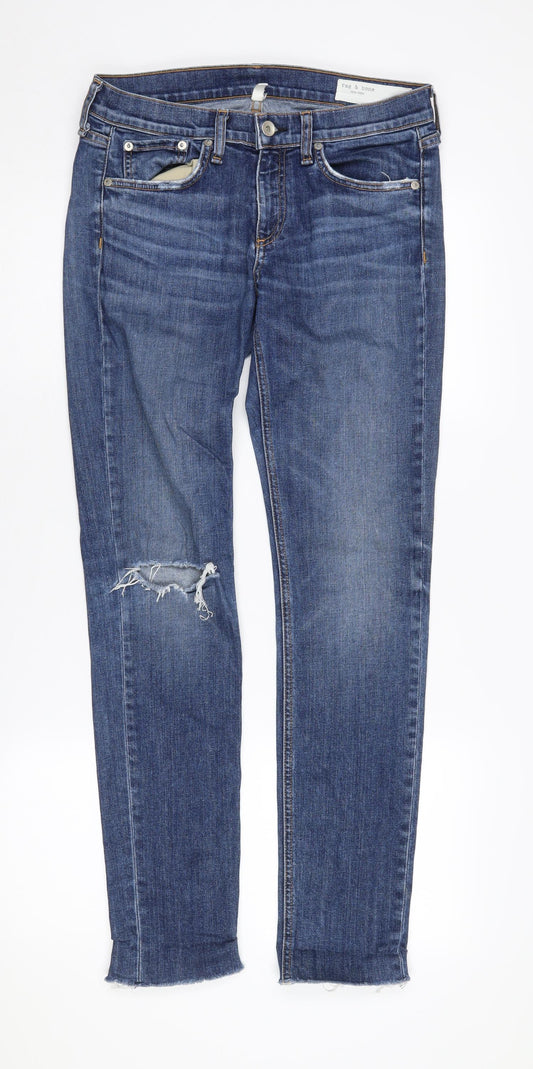 rag & bone Women's Blue Skinny Distressed Jeans Size 26