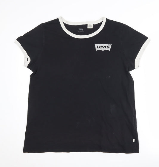 Levi's Women's Black Ringer T-Shirt Size L