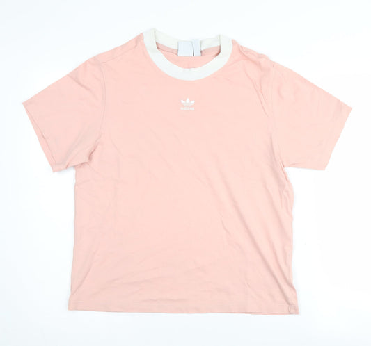 Womens UK Size 8 adidas Pink 100% Cotton T-Shirt