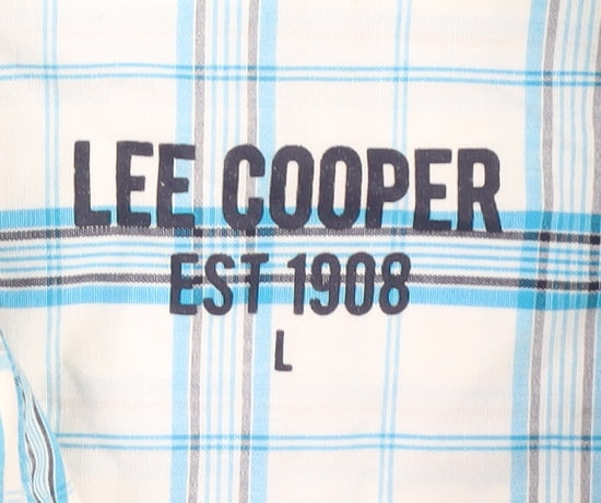 Lee Cooper Men's Blue Check Casual Shirt, Size L