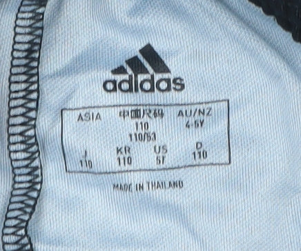 Brand and care label for Adidas boys’ black athletic shorts 3-4y - lightweight activewear
