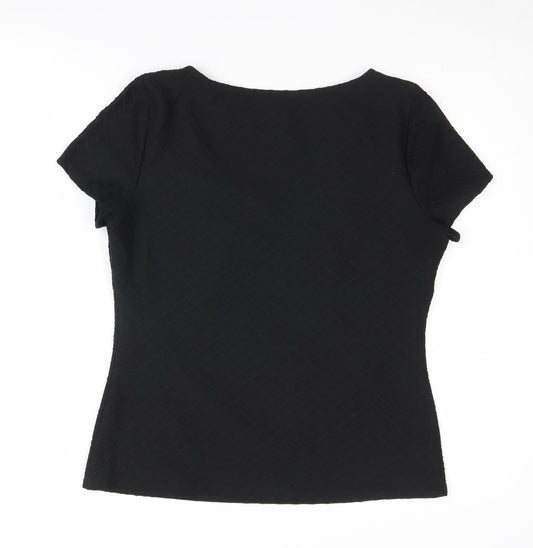 Womens UK Size S Jacques Vert Black Cotton T-Shirt