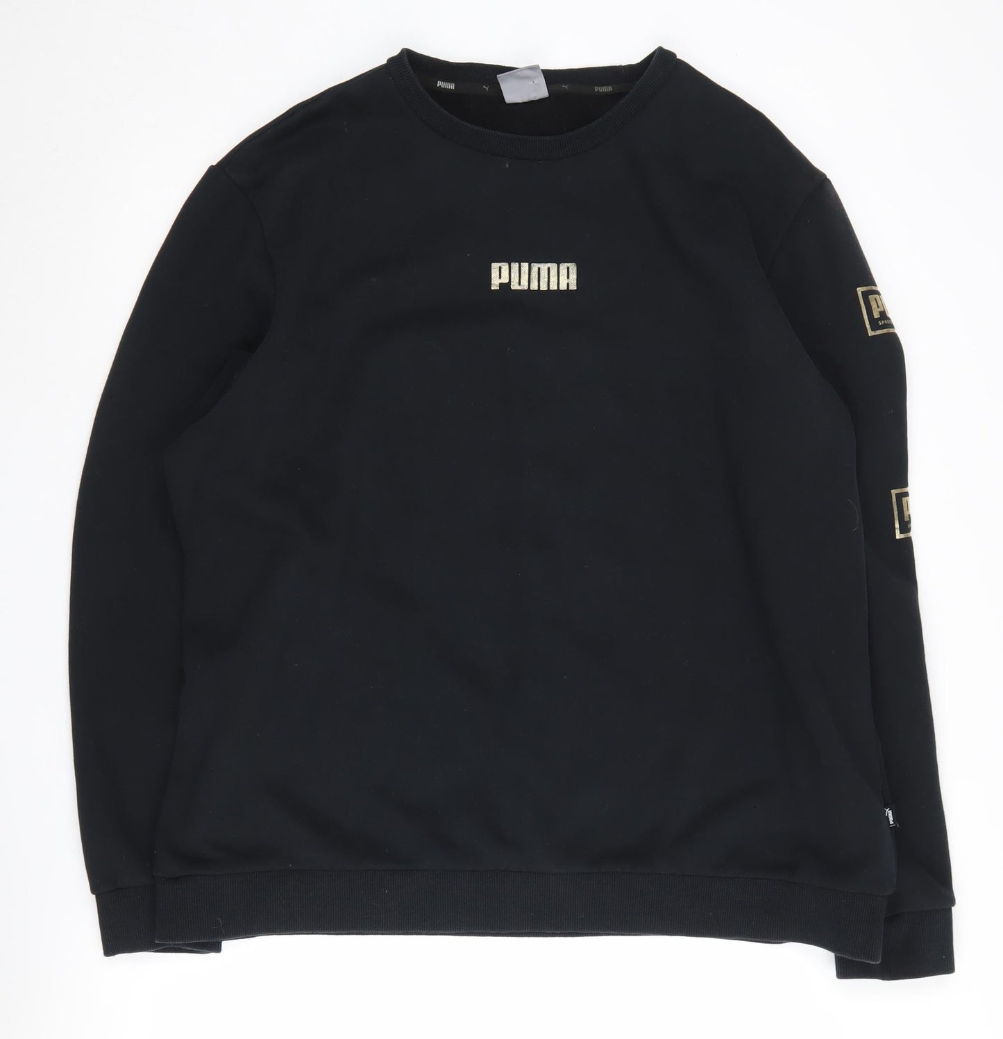 Puma Unisex Black Logo Sweatshirt 2XL Pullover