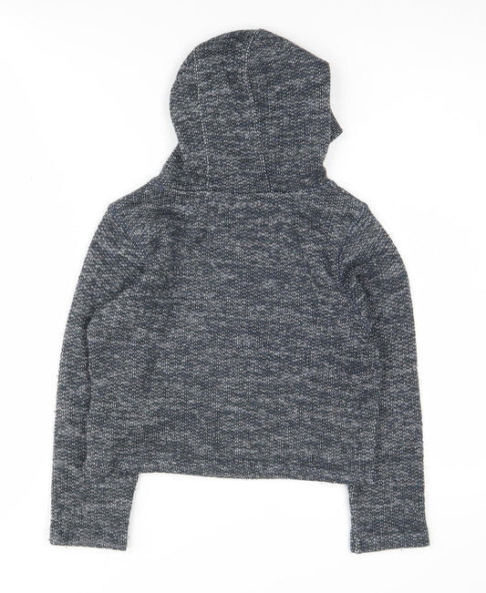 s.Oliver Girls Grey Knit Pullover Hoodie XS Long Sleeve