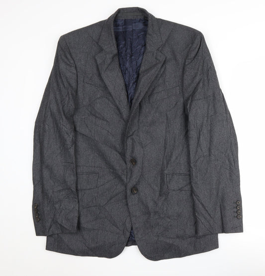 Jaeger Men's Grey Wool Blazer 42 Regular Fit