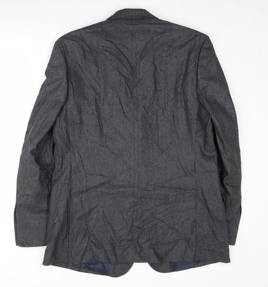 Jaeger Men's Grey Wool Blazer 42 Regular Fit