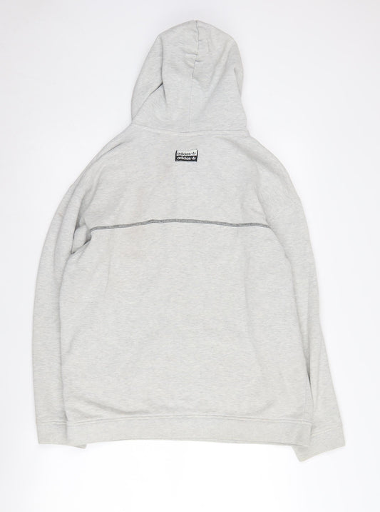 Adidas Men's Grey Cotton Pullover Hoodie S
