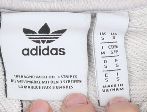 Adidas Men's Grey Cotton Pullover Hoodie S