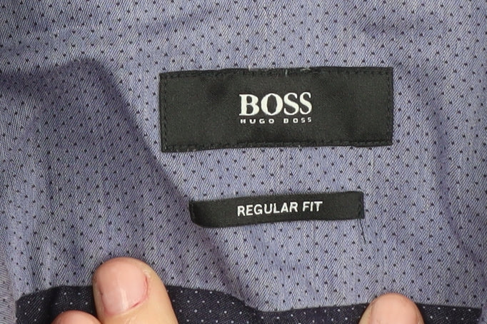 Hugo Boss Men's Blue Regular Fit Shirt Size 42