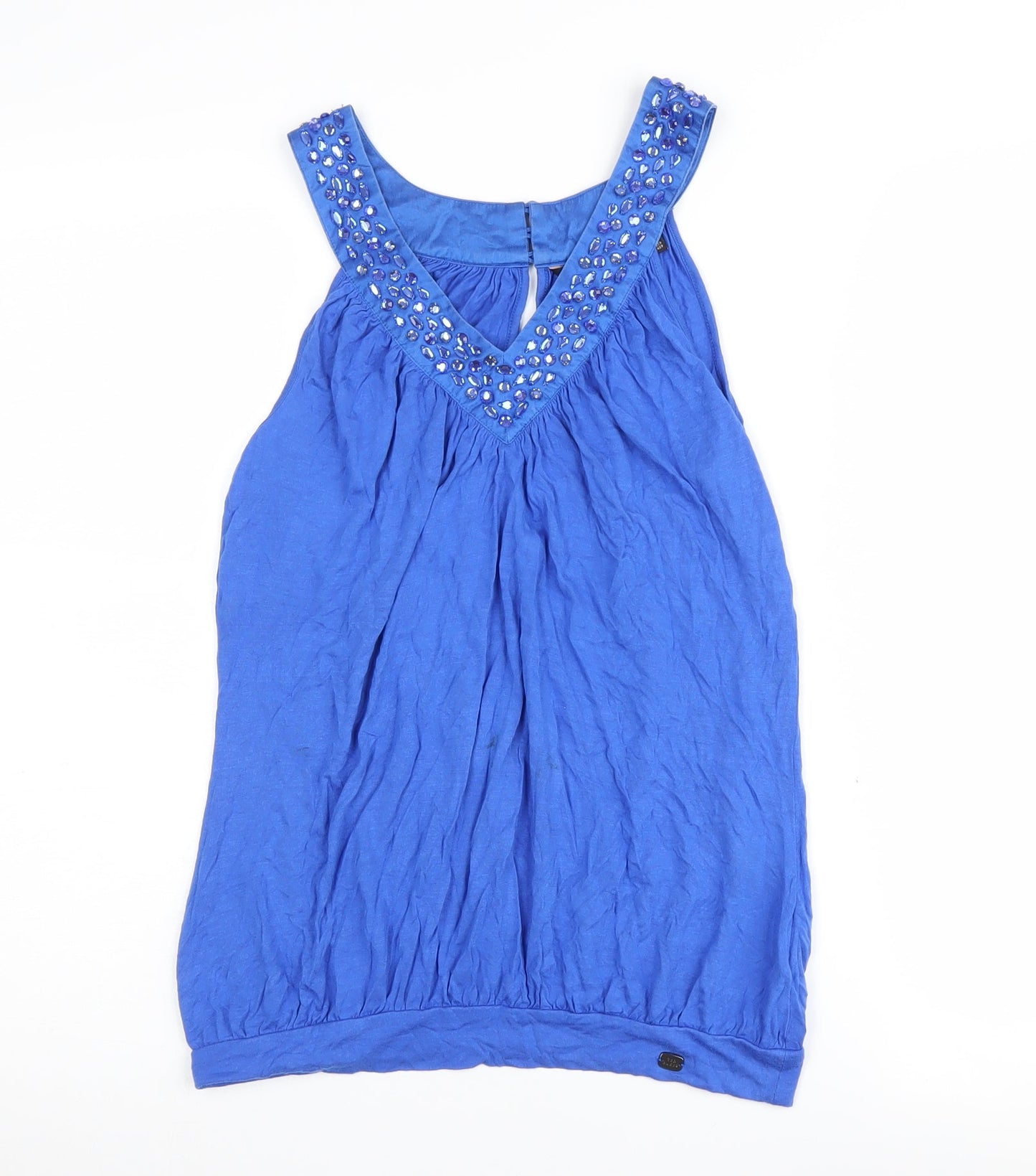 Ted Baker Women's Blue Beaded Camisole Tank - Size 8